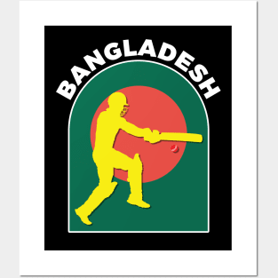 Bangladesh Cricket Batsman Bangladesh Flag Posters and Art